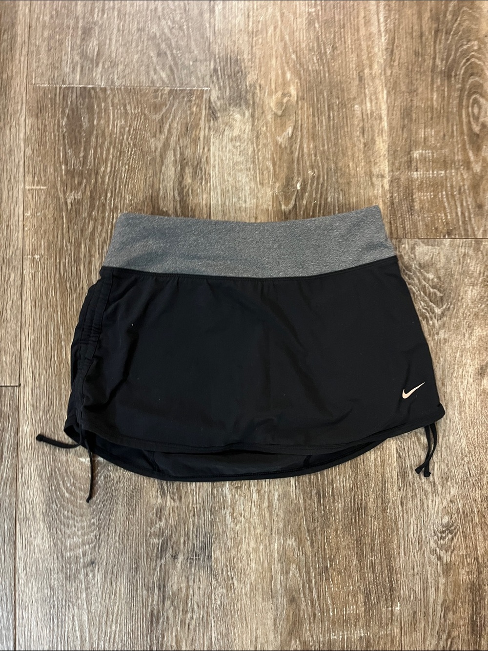 Women’s Nike Black Skort with Gray Waistband and Side Drawcords